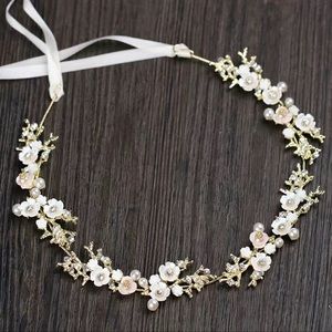1pc Girls Gold Flower Faux Pearl Headband Hair Accessories